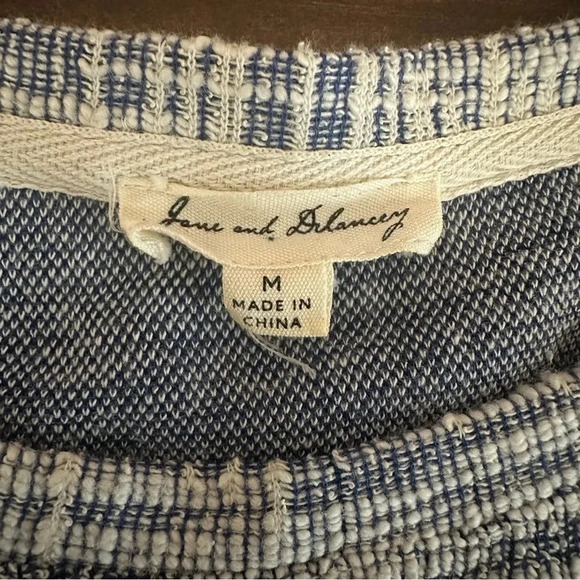 Jane and Delancey Anthropologie Textured Cotton Blend Blanket Sweater Medium - Picture 7 of 8
